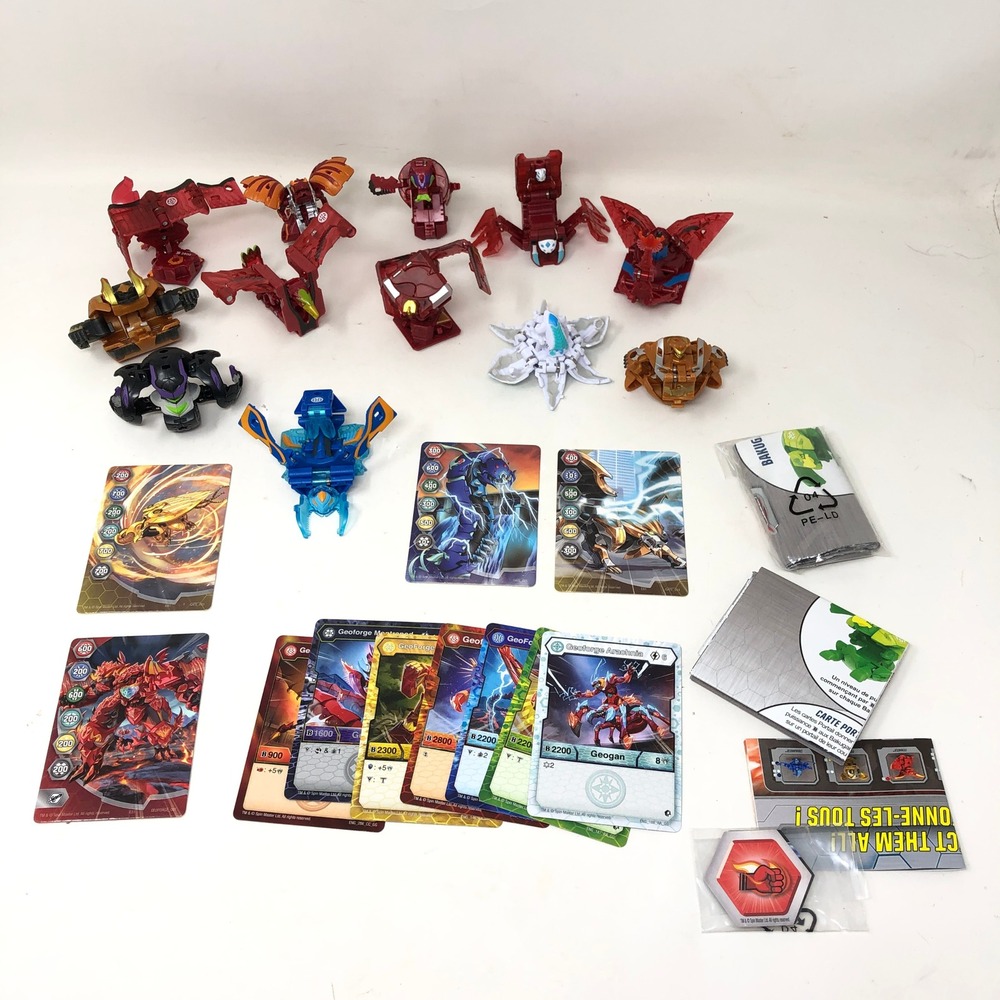 Bakugan Geogan Rising Armored Alliance‎ Lot 12 Figures 4 Magnetic Cards Tokens